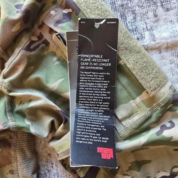 Massif Advanced Combat Shirt Mens XL OCP Multicam FR Quarter Zip Army Made USA - Picture 4 of 9
